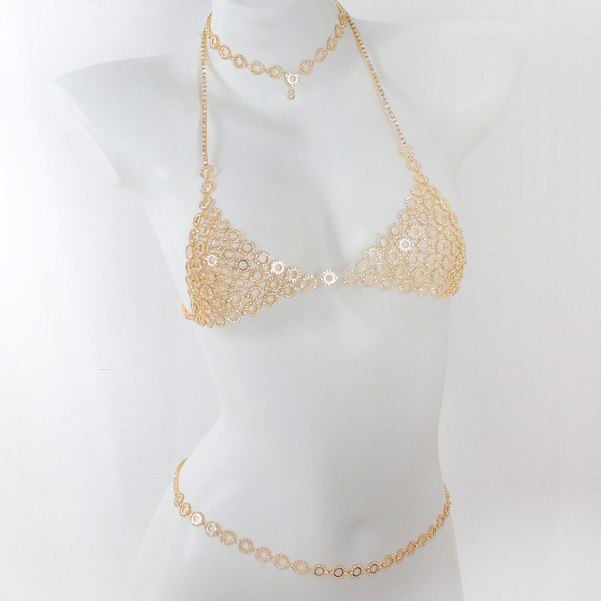 Body Jewelry Rhinestone - Modny okrągły łączący lekki luksusowy styl