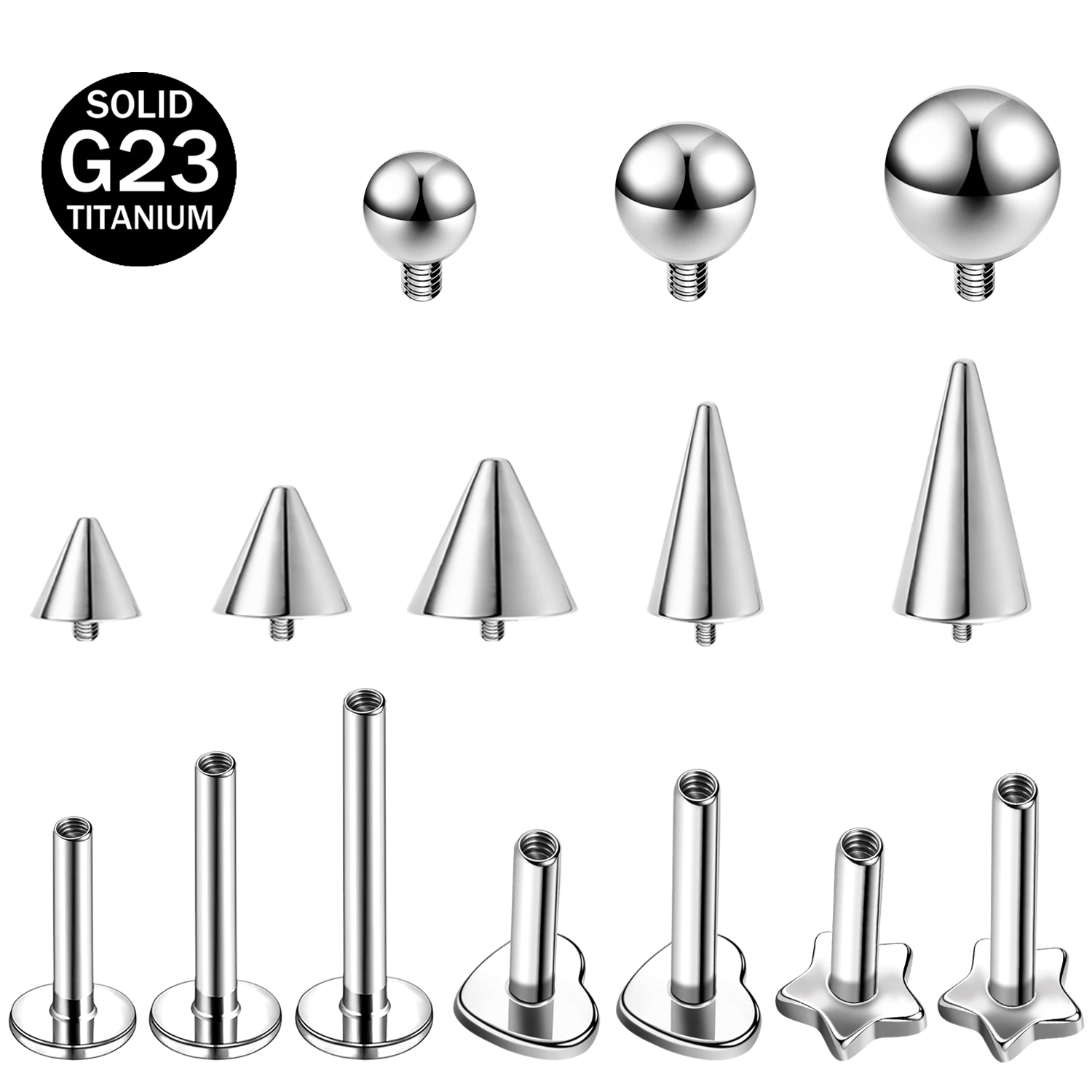 Zs Body Jewelry - ZS 1PC gwiazda serce Spike Lip