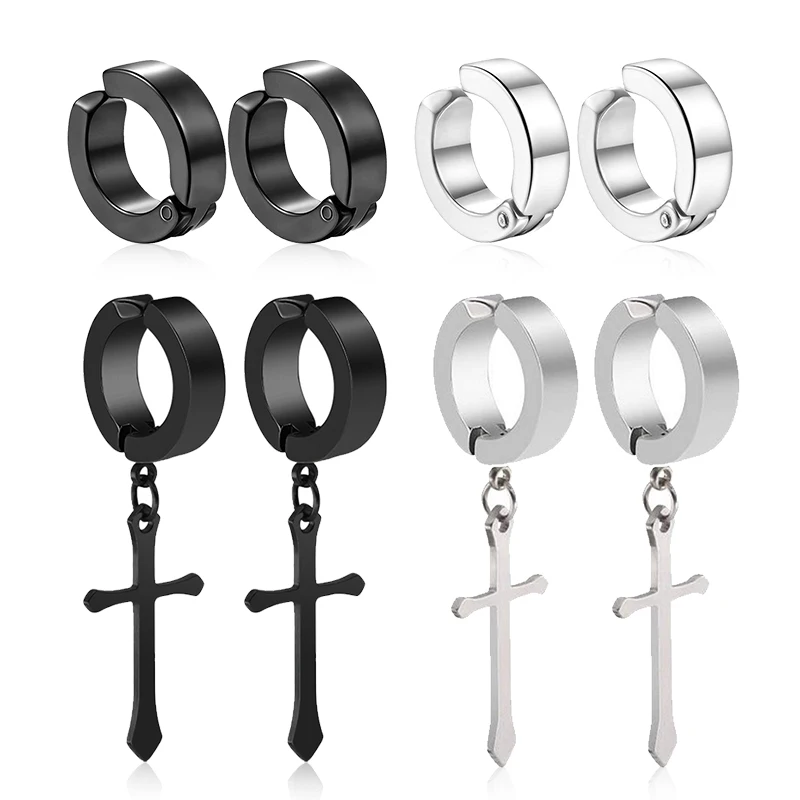Body Jewelry Titanium - 1/6 par bez przekłuwania uszu kolczyki