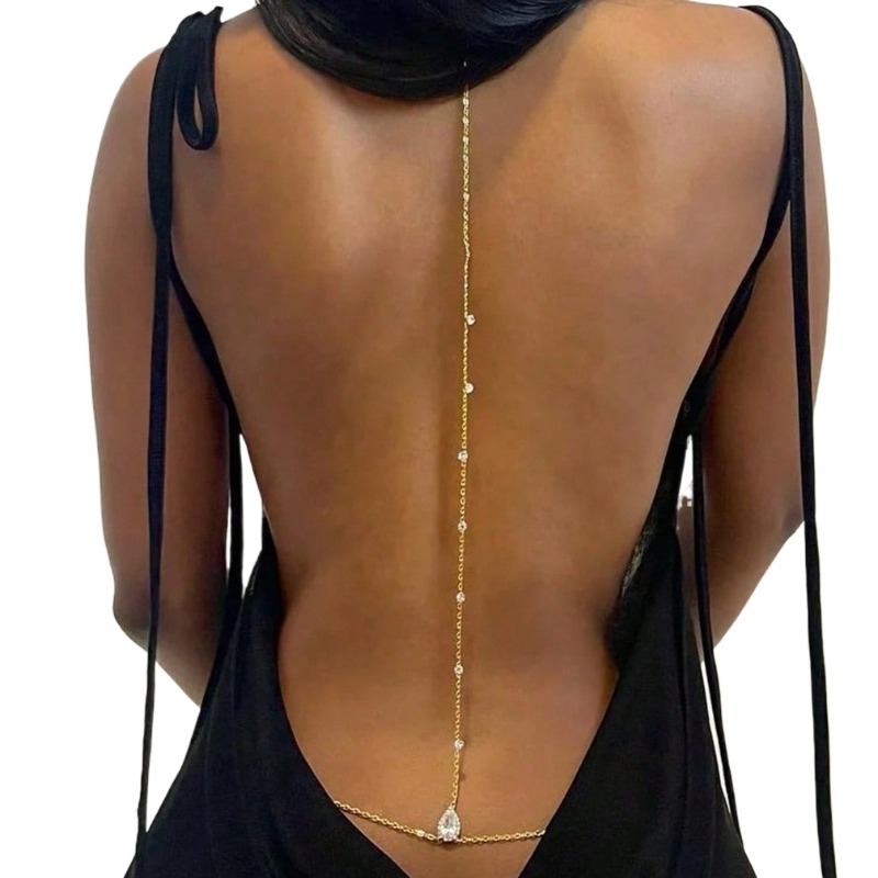 Body Jewelry Sale - Panna młoda Backless Rhinestone Waterdrop Body