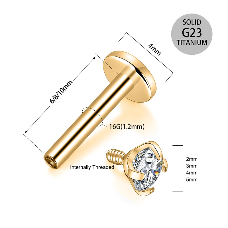 Kolczyki typu stud z cyrkonią  – Body Jewelry Titanium recenzja i cena