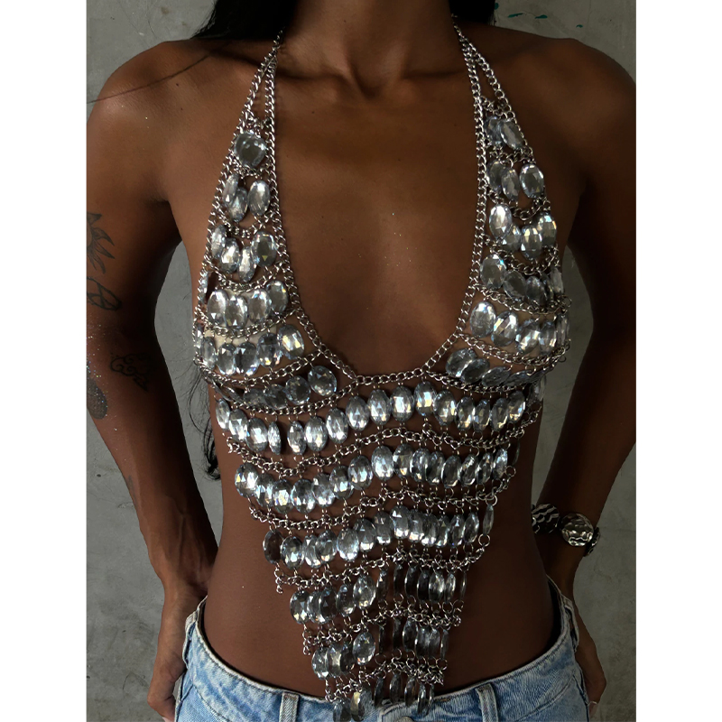 Ręcznie Robiony Top Biustonosz – Body Jewelry Rhinestone recenzja i cena