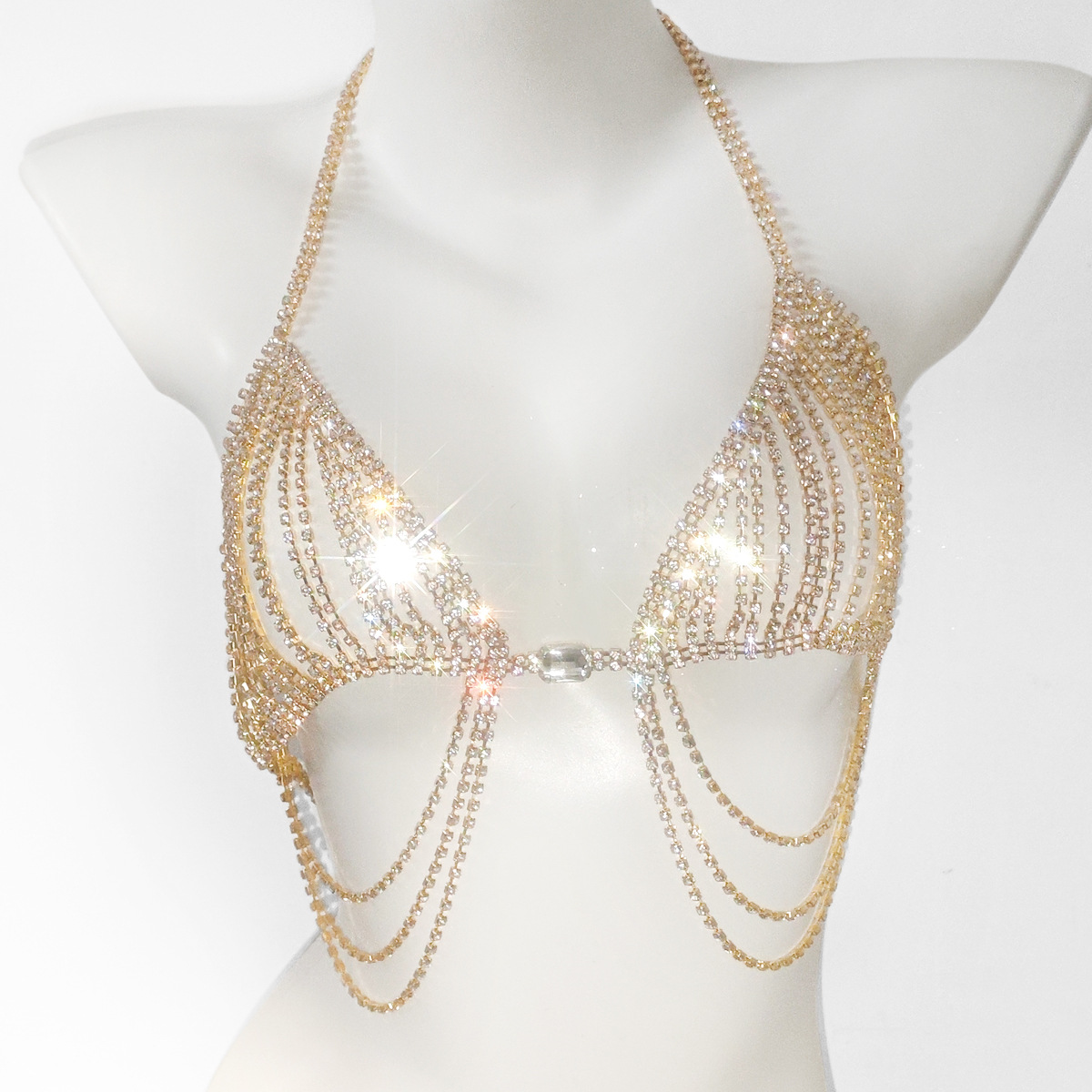 Modne frędzle seksowne biuston – Body Jewelry Rhinestone recenzja i cena