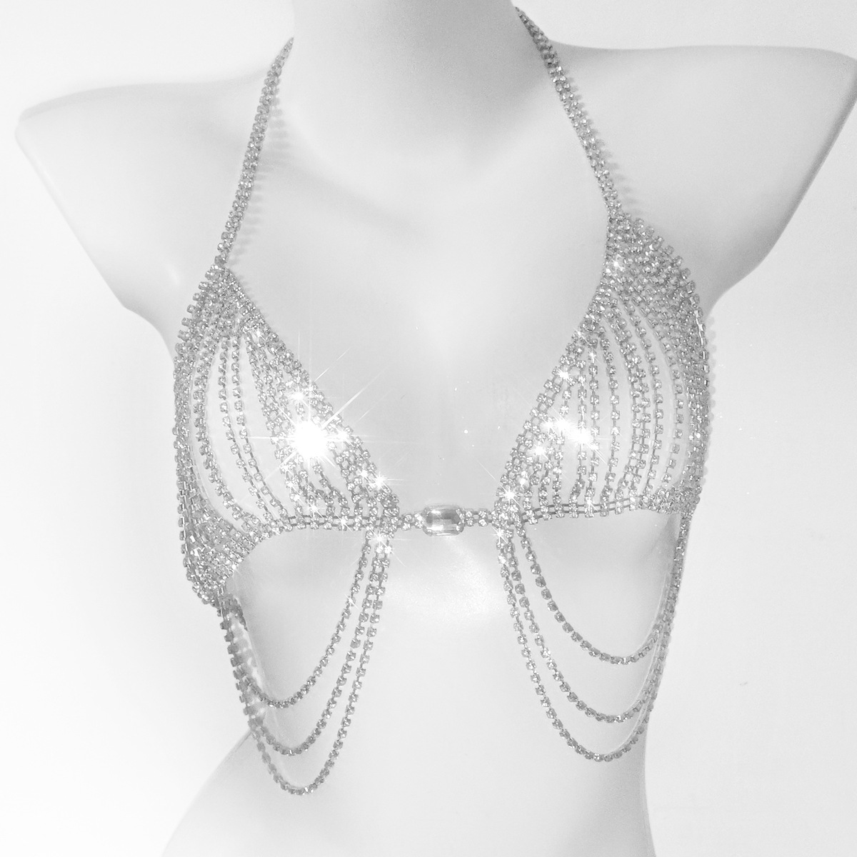 Modne frędzle seksowne biuston – Body Jewelry Rhinestone recenzja i cena