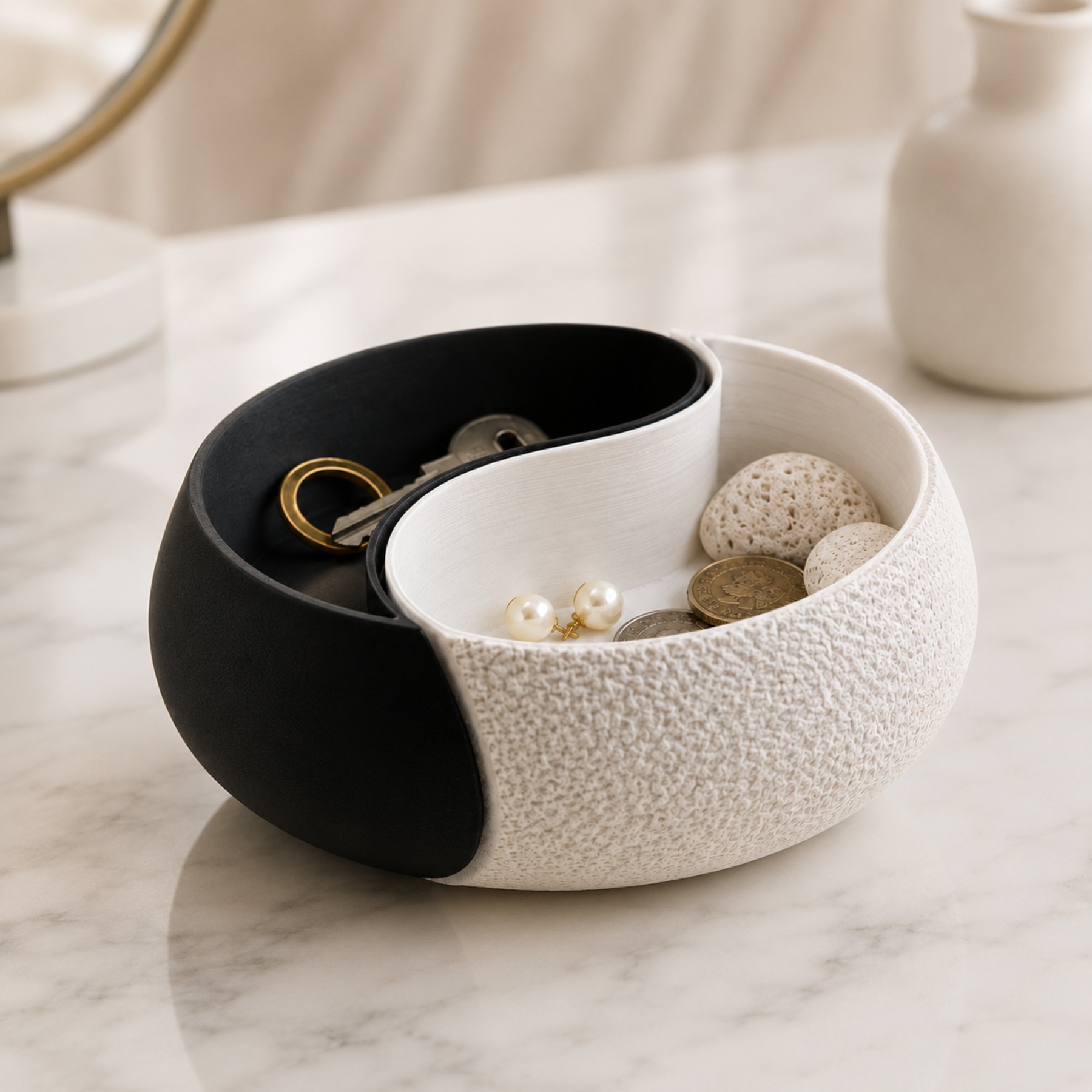 Jednoczęściowa czarno-biała mi – Body Jewelry Websites recenzja i cena