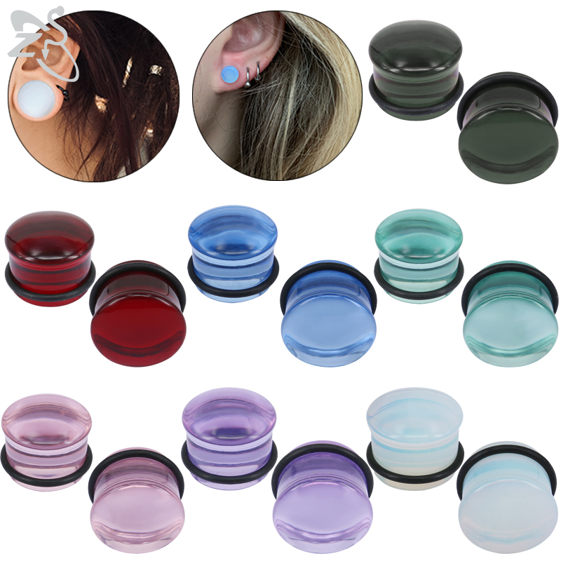 ZS 2szt/lot Szklana zatyczka d – Zs Body Jewelry recenzja i cena