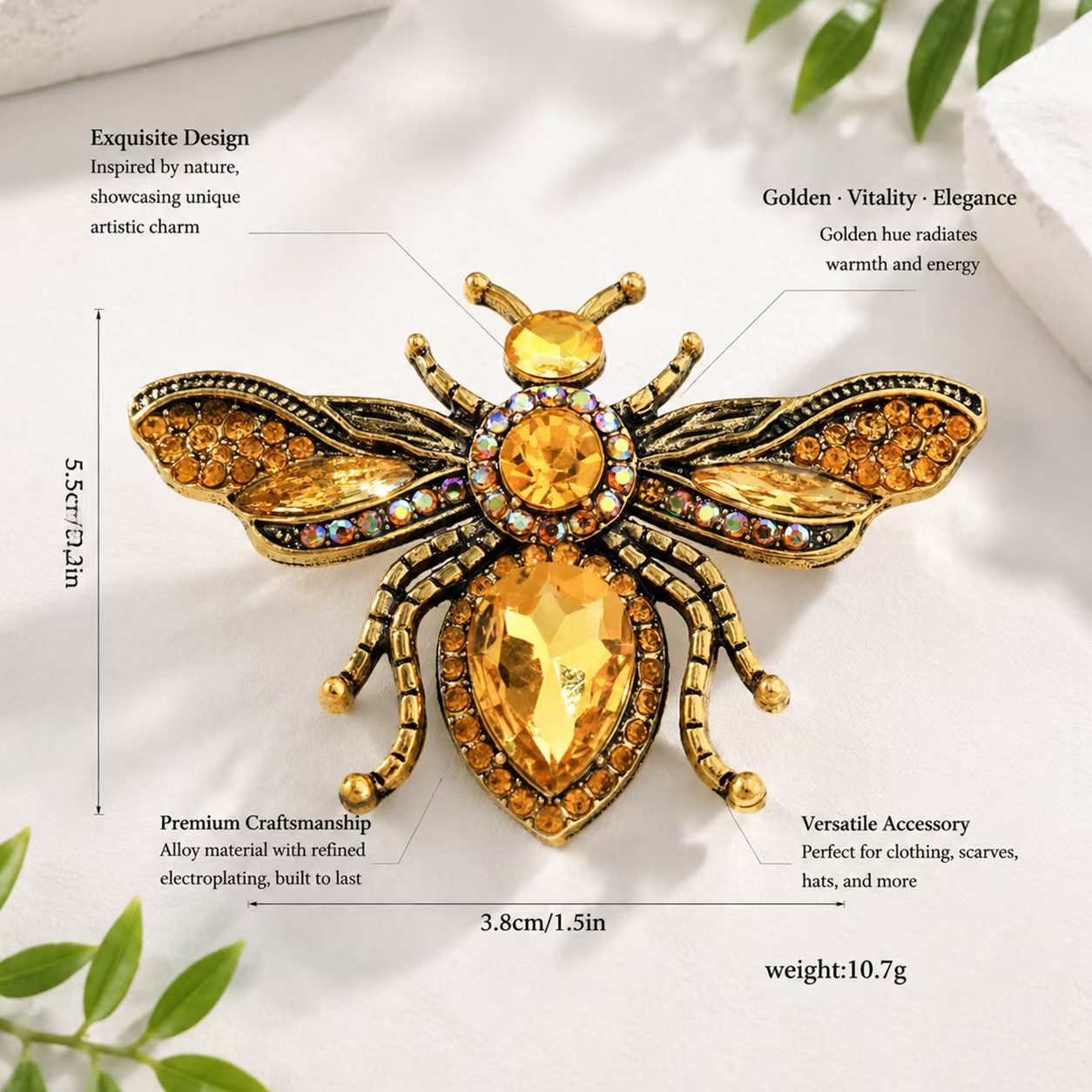 Retro broszka w kształcie pszc – Body Jewelry Websites recenzja i cena
